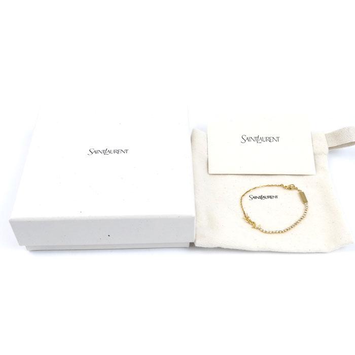 SAINT LAURENT ブレスレット 箱付き SAINT LAURENT サンローラン GP ラインストーン カサンドラ チャーム
