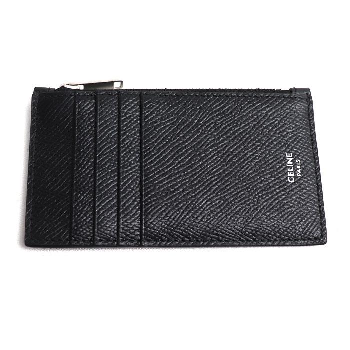 CELINE セリーヌ ジップ付きコンパクト カードホルダー ケース ブラック 10B683GTH.38SI メンズ【中古】【美品】 CELINE（セリーヌ） ジップ付きコンパクト カードホルダー コイン