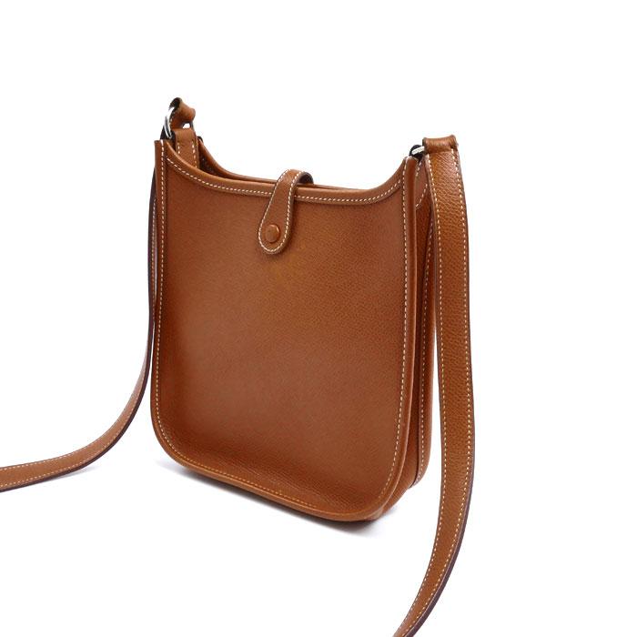 エルメス　 エヴリン　ブラウンレザーショルダーバッグ HERMES（エルメス） エヴリンTPM エプソン ショルダーバッグ ブラウン