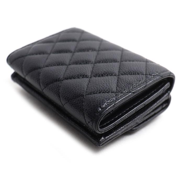 CHANEL シャネル ボーイシャネル マトラッセ 三つ折り財布 ブラック A84432 レディース 中古の画像