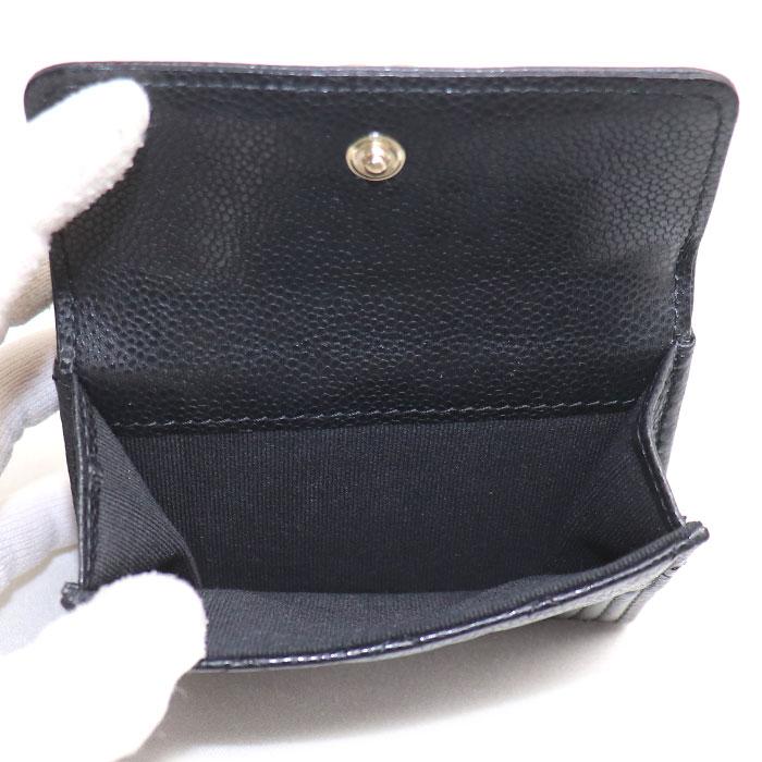 CHANEL シャネル ボーイシャネル マトラッセ 三つ折り財布 ブラック A84432 レディース 中古の画像