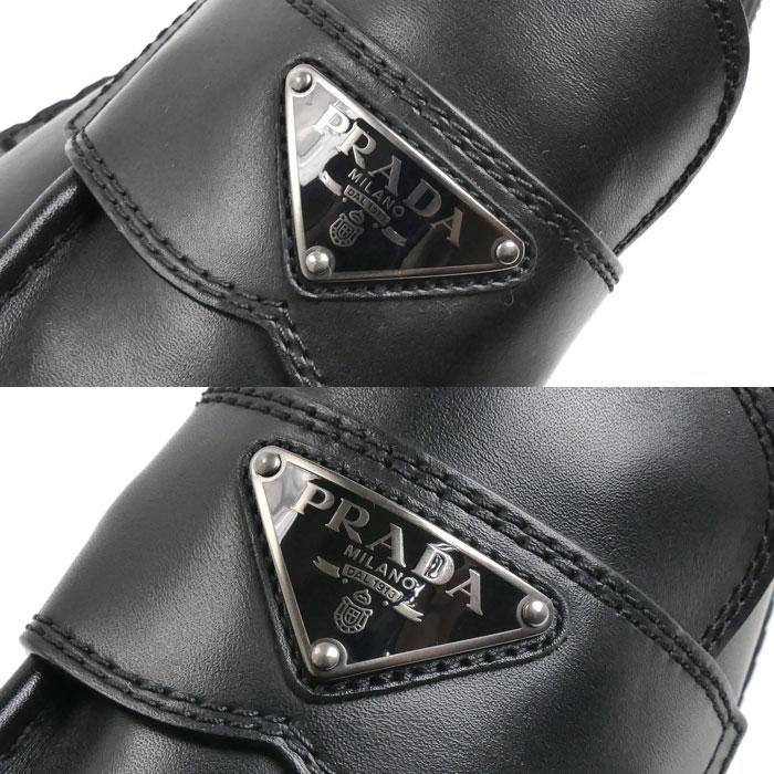 PRADA（プラダ） トライアングルロゴ ローファー ブラック 2DE148 070