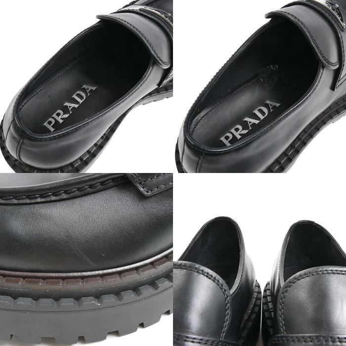 PRADA（プラダ） トライアングルロゴ ローファー ブラック 2DE148 070