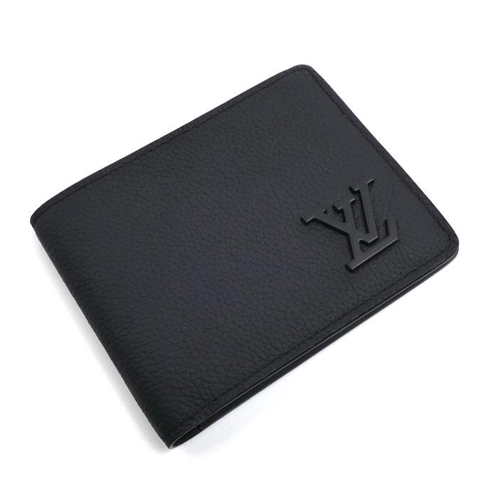 LOUIS VUITTON ルイ・ヴィトン ポルトフォイユ・ミュルティプル 二つ折り財布 アエログラム ブラック M69829 IC メンズ【中古】【美品】 LOUIS VUITTON（ルイ・ヴィトン） ポルトフォイユ・ミュルティプル 二