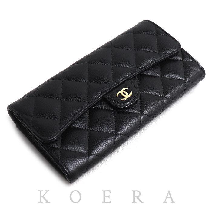 CHANEL マトラッセ 長財布 ブラック　☺︎ CHANEL（シャネル） マトラッセ クラシック ロング フラップウォレット