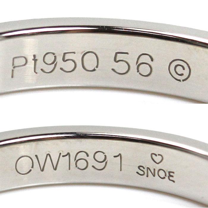 Cartier（カルティエ） Pt950プラチナ エングレーブド 1Pダイヤ リング