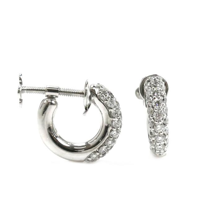 ダイヤモンド【K18WG】ネジ式イヤリング ダイヤモンド【K18WG】ネジ式イヤリング