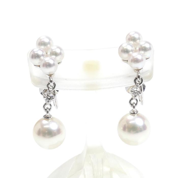 MIKIMOTO（ミキモト） K18WG ホワイトゴールド イヤリング アコヤ 