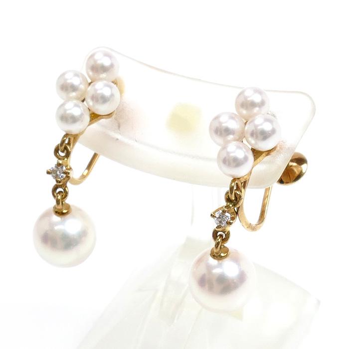 MIKIMOTO（ミキモト） K18YG イエローゴールド イヤリング アコヤ 