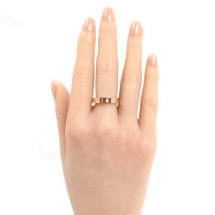 Cartier ミニラブリング ピンクゴールド 稀少サイズ55(15号) Cartier（カルティエ） K18PG ピンクゴールド ミニラブ 1Pダイヤ