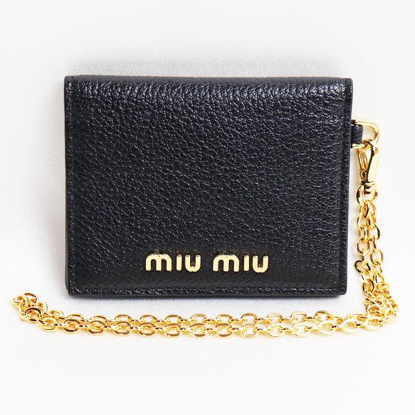 高級素材使用ブランド 5mc3 パスケース カードケースマドラス ミュウミュウ Miu Miu 質屋出品 未使用品 レザー 未使用品 買取品 ブラック 財布 帽子 ファッション小物 Marinautodetailing Com
