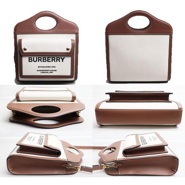 BURBERRY バーバリー ミニ ツートン キャンバス＆レザー ポケット