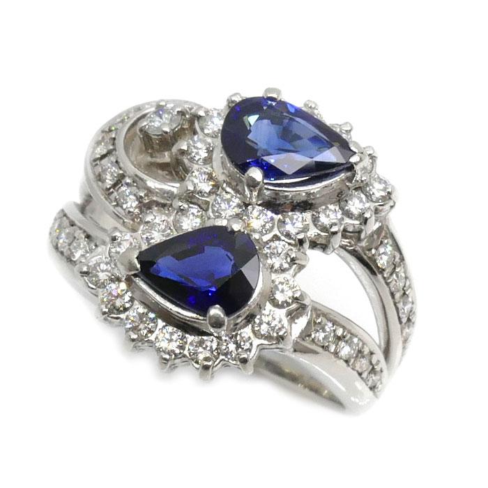 Pt900プラチナ リング・指輪 サファイア1.57ct ダイヤモンド0.68ct 