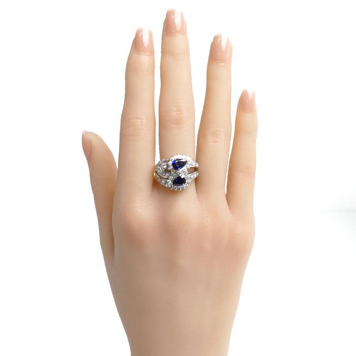 Pt900プラチナ リング・指輪 サファイア1.57ct ダイヤモンド0.68ct 