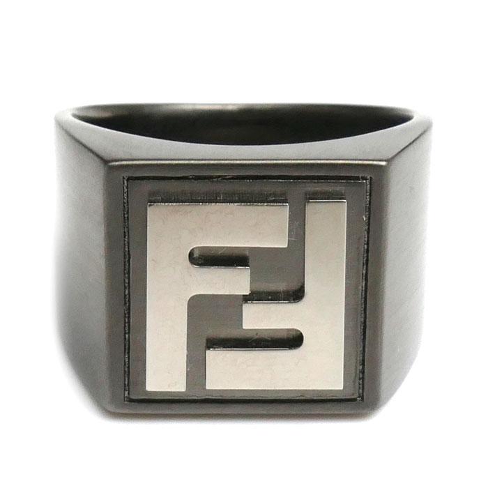 【箱付】FENDI フェンディ ズッカ FF リング 指輪 19号 Sサイズ FENDI（フェンディ） メタル フォーエバー スクエア ルテニウム リング