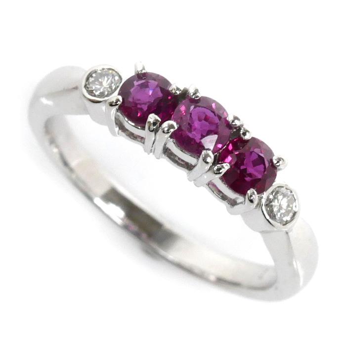 Pt900プラチナ リング・指輪 ルビー0.57ct ダイヤモンド0.07ct 9