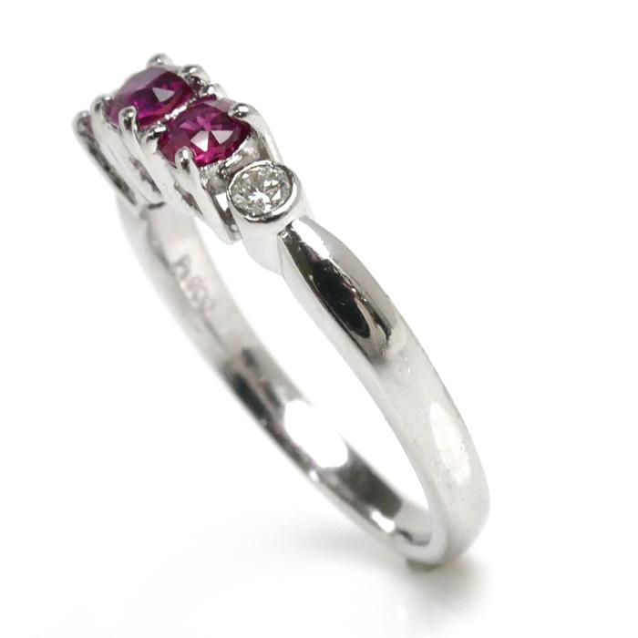 Pt900プラチナ リング・指輪 ルビー0.57ct ダイヤモンド0.07ct 9