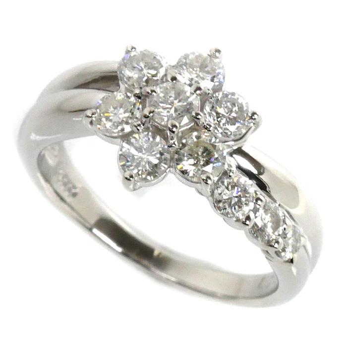 【1ct】 PT900 ダイヤモンド フラワー リング 12号 プラチナ 指輪 Pt900プラチナ フラワーモチーフ リング・指輪 ダイヤモンド1.00ct 12