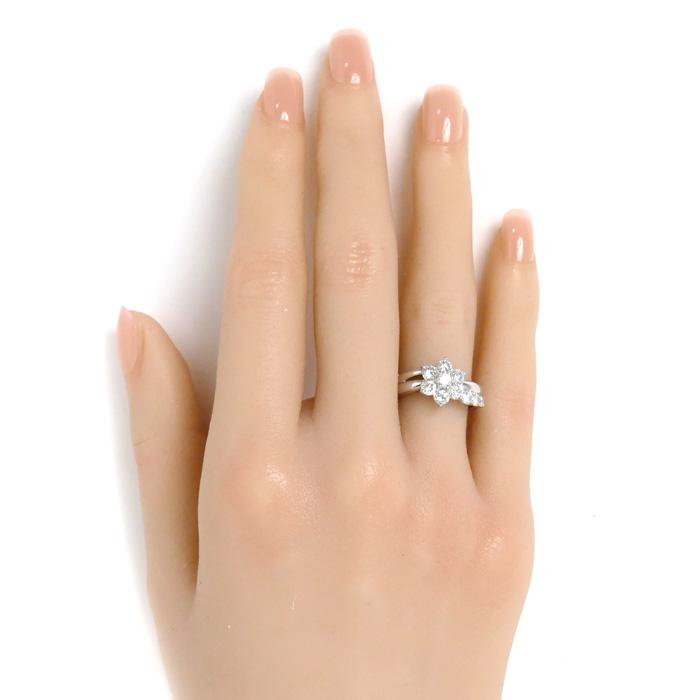 Pt900プラチナ フラワーモチーフ リング・指輪 ダイヤモンド1.00ct 12