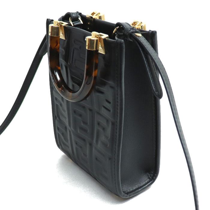 フェンディ FENDI ショルダーバッグ ハンドバッグ サンシャイン ショッパー スモール 8BS051 ブラック レザー 【中古】 FENDI（フェンディ） サンシャイン ショッパー スモール 2Way