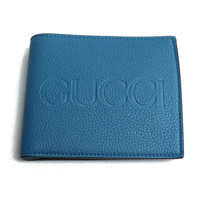 GUCCI（グッチ） ロゴ コインウォレット 二つ折り財布 ブルー 658681