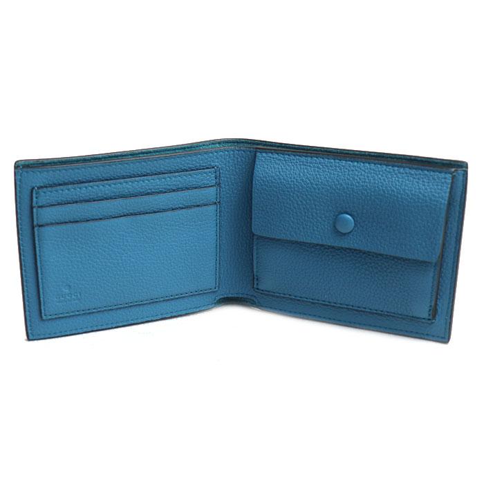 GUCCI（グッチ） ロゴ コインウォレット 二つ折り財布 ブルー 658681