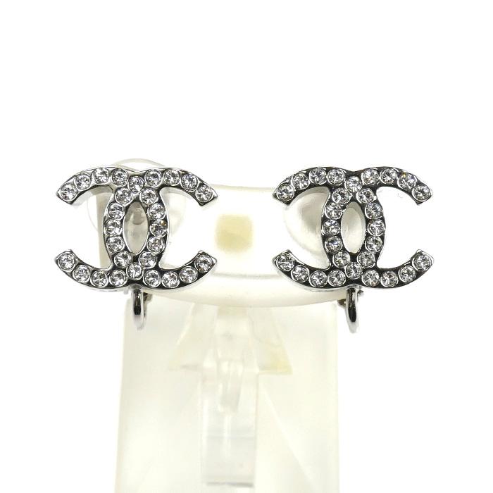 CHANEL（シャネル） メタル ココマーク ラインストーン イヤリング