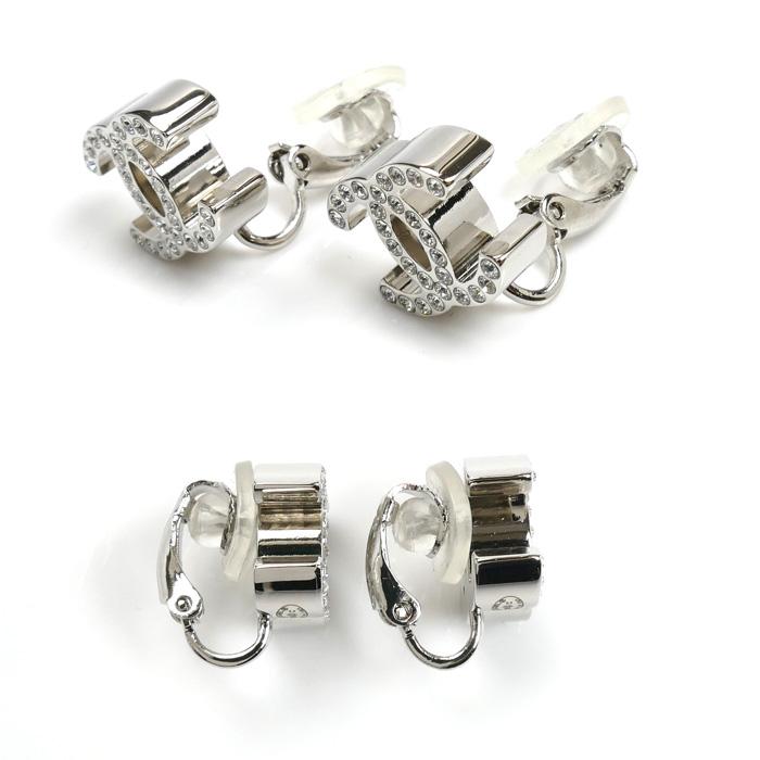 CHANEL シャネル メタル ココマーク ラインストーン イヤリング ABF152  