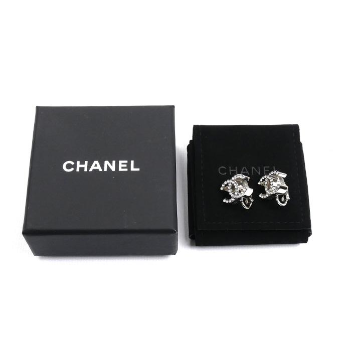 CHANEL シャネル メタル ココマーク ラインストーン イヤリング ABF152  