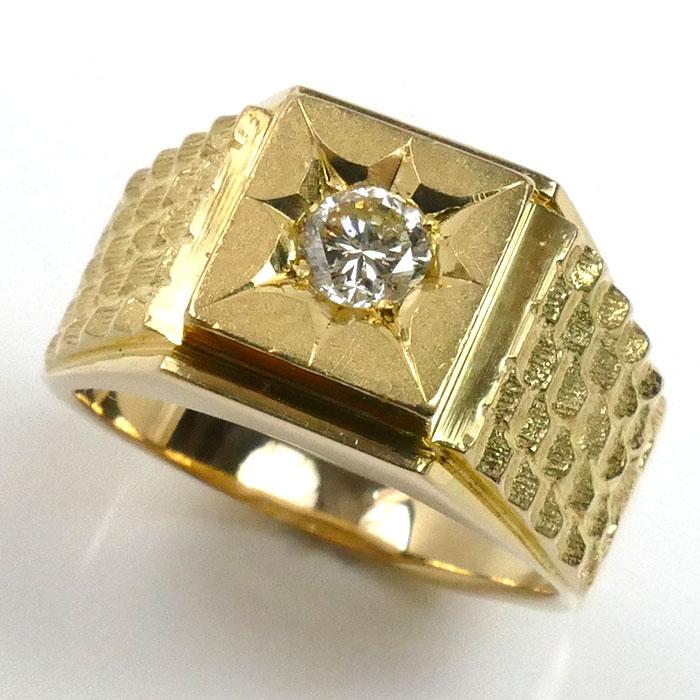 K18YG イエローゴールド ダイヤ リング・指輪 ダイヤモンド0.34ct 20号  