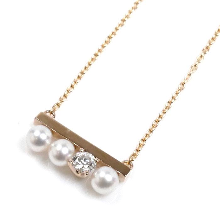 TASAKI タサキ K18PG プチ バランス ダイヤモンド ソロ ネックレス P