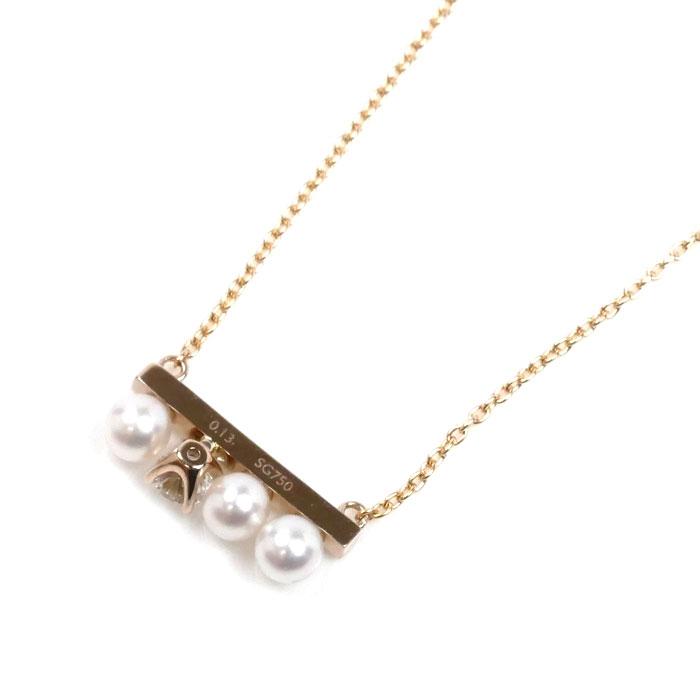TASAKI タサキ K18PG プチ バランス ダイヤモンド ソロ ネックレス P