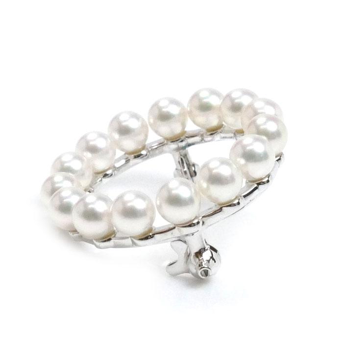 MIKIMOTO（ミキモト） シルバー パールサークル ブローチ パール約4.3