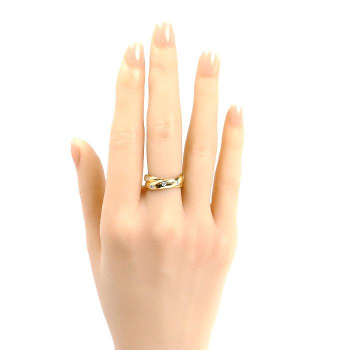 TIFFANY&Co.（ティファニー） K18YG Pt950 ドッツ ツイスト ダイヤ 