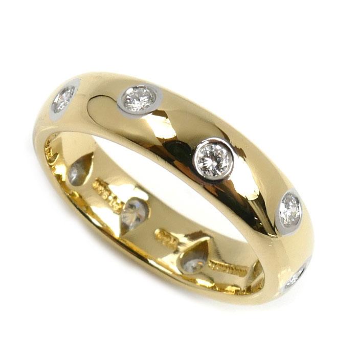 TIFFANY&Co.（ティファニー） K18YG Pt950 ドッツ ダイヤ リング・指輪
