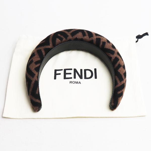 フェンディ FENDI ヘッドバンド ズッカ柄 ボア ファー ボリューム 