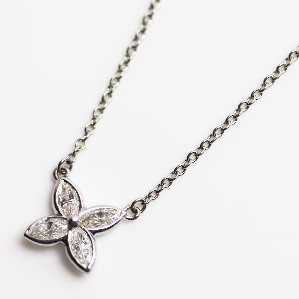 MN4218 Tiffany&Co.ティファニーPt950 ビクトリア ダイヤモンド スモール ネックレス 約40cm /中古 sb22