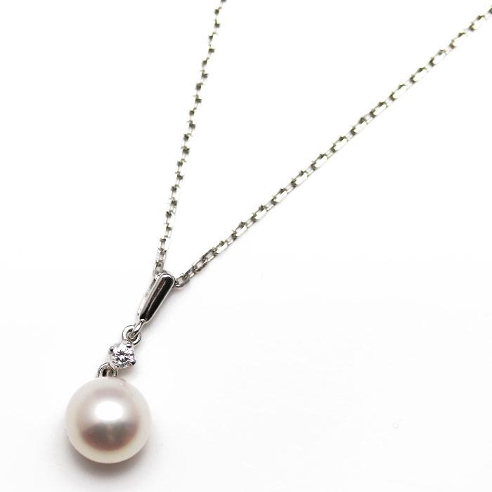 MIKIMOTO ミキモト K18WG ホワイトゴールド ネックレス ダイヤモンド