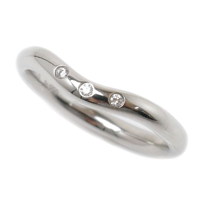 TIFFANY&Co. ティファニー Pt950プラチナ カーブドバンド 3P ダイヤ 
