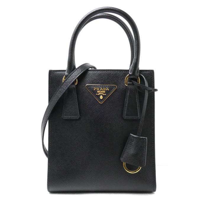 PRADA プラダ サフィアーノ ラクス 2Wayショルダーバッグ ブラック 