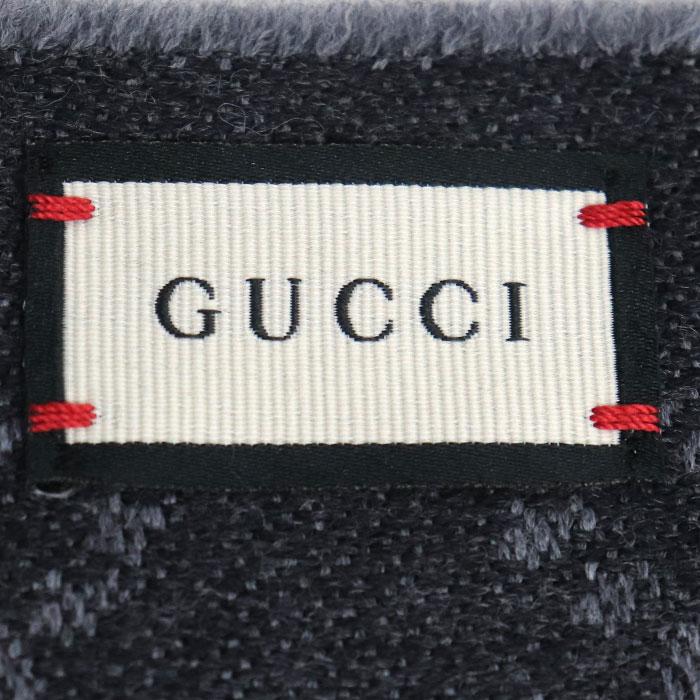 GUCCI GGパターン マフラー グレーNOVELTY グッチ ウィメンズ マフラー GGパターン ウールシルクブレンド