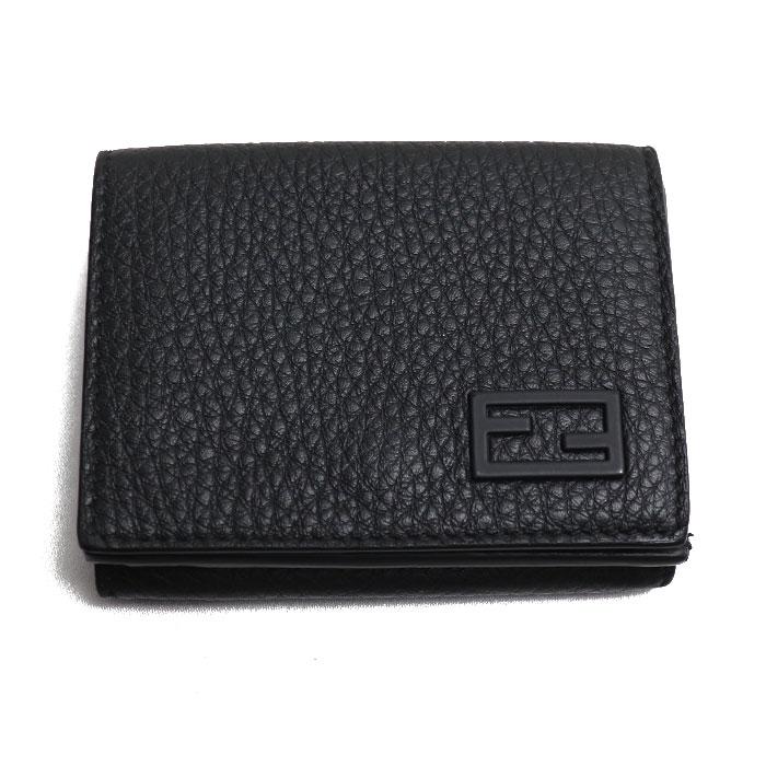 FENDI フェンディ FFロゴ 三つ折り財布 ブラック 7M0280 AG0L 