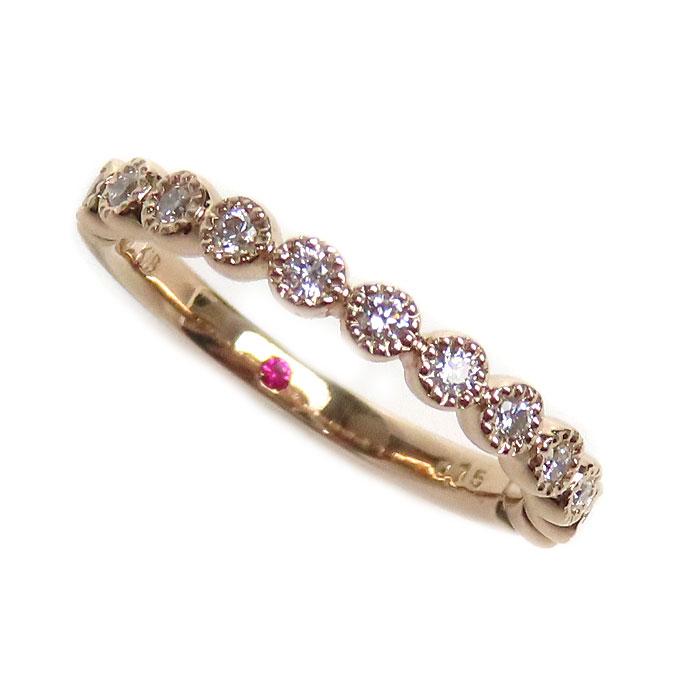 Ponte Vecchio ポンテヴェキオ K18PG ピンクゴールド ミル打ち ハーフ  