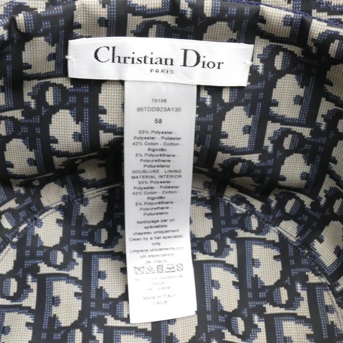 Christian Dior クリスチャンディオール オブリーク バケットハット  ハット ネイビー 95TDD923A130 58 ユニセックス 中古｜koera｜05