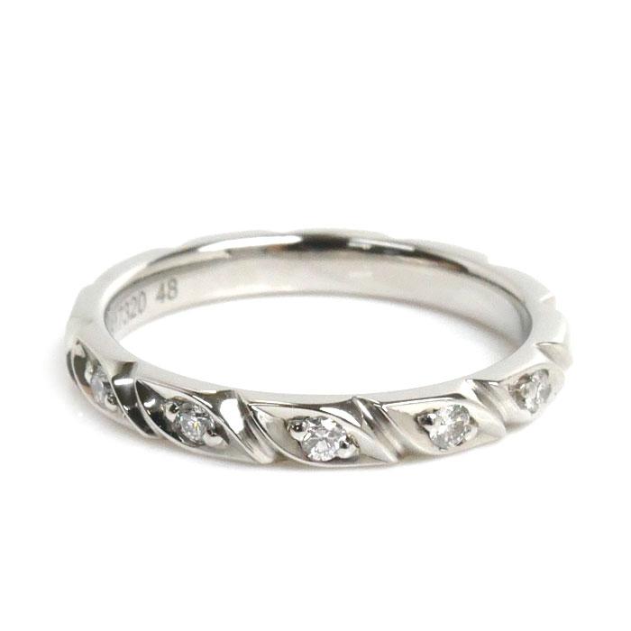 CHAUMET Chaumet ショーメ Pt950プラチナ トルサード 8P ダイヤ リング  