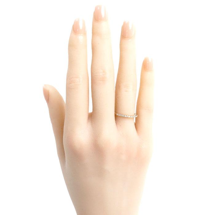 ①②セットスタージュエリー ハーフエタニティ リング 0.08ct 10号