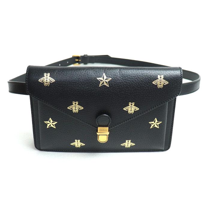 GUCCI（グッチ） ビースター ウエストバッグ ブラック 500964 ベルト 
