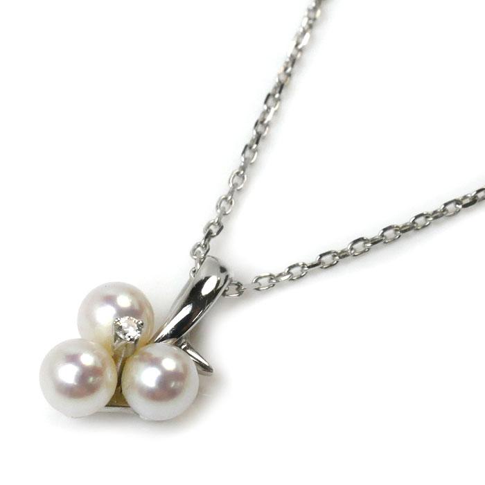 MIKIMOTO ミキモト K18WG ホワイトゴールド パール ダイヤ