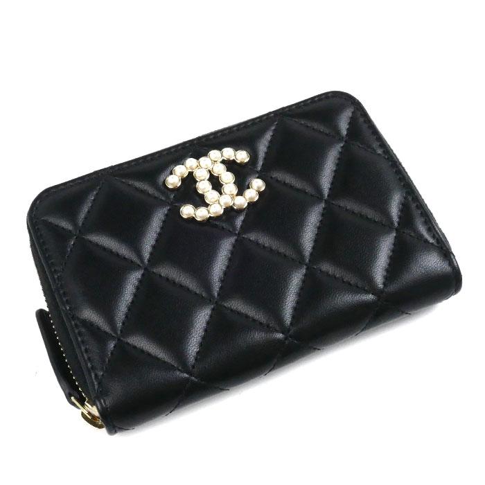 CHANEL マトラッセCOCOパールココマークジップコインパース AP3811最