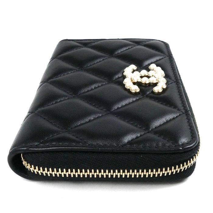 CHANEL（シャネル） マトラッセ COCO パール コインケース ブラック